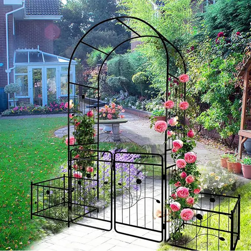 European And American Metal Buckle Arched Flower Stand Wedding Villa Entrance Rose Artificial Flower Climbing Rack