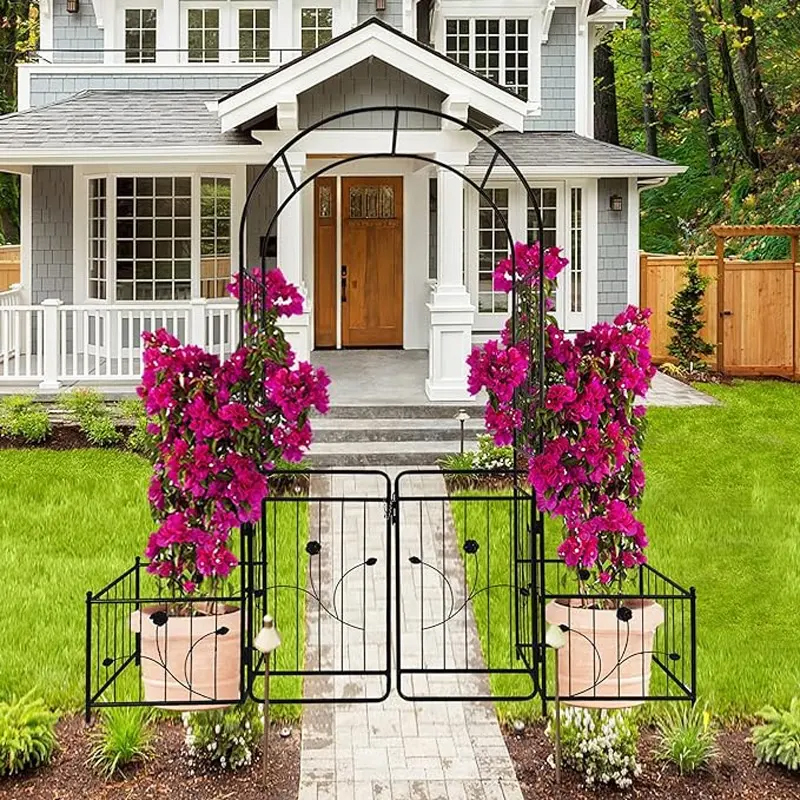 European And American Metal Buckle Arched Flower Stand Wedding Villa Entrance Rose Artificial Flower Climbing Rack