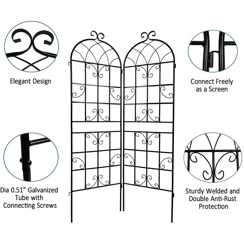 European Style Old-Fashioned Iron Climbing Rack Flower Rack Plant Stand Outdoor Garden Plant Climbing Fence